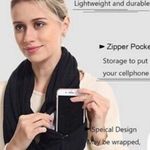 Beyond Yoga  Soft Black Infinity Scarf Lightweight Zip Cell Phone Pocket NWT Photo 2