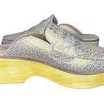 Kelsi Dagger  Brooklyn Window Leather Wooden Platform Mules Size 8 Photo 2