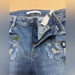 ZARA  Women’s Embroidered Floral Fringe Distressed Denim Jeans Sz 4 Cotton Blend Photo 11