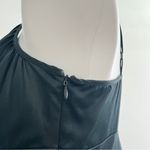 Vintage 90s Black Y2K 100% Silk Asymmetrical Hem Slip Midi Dress Size 10 Photo 6