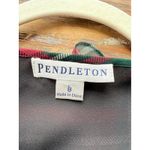 Pendleton A6 Silk Plaid Ruffle Front Long Sleeve Blouse Top Size 8 Red Green Photo 1