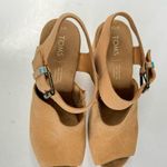 Toms  Tan Wedge Sandals with Ankle Straps and Woven Heel Size 7.5 Photo 1
