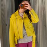 ZARA yellow leather jacket Photo 0