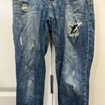 Eunina Blue Ava Low Rise Zipper Skinny Ankle Distressed Jeans Size 26 Photo 3