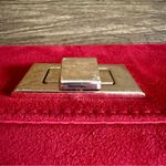 Banana Republic Red Suede Clutch Handbag Evening Casual Gold Clasp Cocktail Photo 4