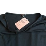 Quince Tencel Jersey Ruched Waist Dress Black Short Sleeve Stretch Medium NWT Photo 8