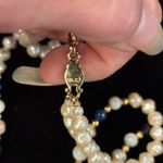 Liz Claiborne Vintage  Pearl and Blue Beaded Necklace Photo 1