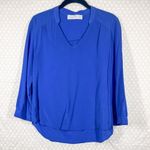 Amanda Uprichard Blue Silk Top Photo 1