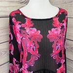 Free People Intimately  Black & Pink Bell Sleeve Slip Dress Photo 5