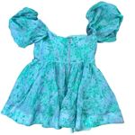 Bardot  Kiah Puff Sleeve Green Floral Corset Mini Dress Size 12 Photo 4