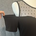 Sweet Rain Floral Embroidery Cold Shoulder Black Bodycon Dress Womens Medium Photo 3