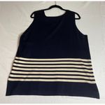 Ralph Lauren Ralph‎ Lauren LRL Womens 2X Sweater Tank Top Silk Blend Blue White Stripe Preppy Photo 1