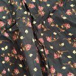 Vintage Black Floral Dress with Lace Detail Button Down Midi Size 8 Photo 6