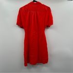 ZARA Reddish Orange Short Sleeve Button Down Tie Mini Dress Size XS Photo 4