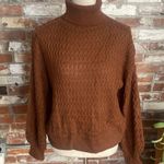 SheIn Brown Knit Turtleneck Long Sleeve Sweater Size S Photo 0