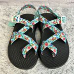 Chacos Chaco Blue Floral Hiking Sandals Women's 9** Strappy Comfort Photo 0