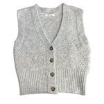 Et Clet  Size‎ M Chunky Button Sweater Vest Beige Fizzy Knit Soft Girl Academia Photo 1