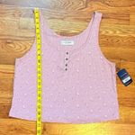 Lucky Brand Women’s Large Pink Purple Floral Sleeveless waffle Knot Retro Top Photo 4
