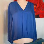 Joie  Silk Blouse Shirt Vneck Tunic Royal Blue XS X-Small Top Shirt Photo 4