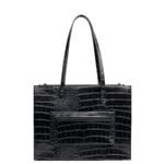 BEIS  The Work Tote Large Black Croc Faux Vegan Leather Crosbody Strap Tote Bag Photo 2
