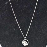 Unique Vintage Dainty Chic  Vintage Silver Tone Faux Pearl Small Pendant Necklace Photo 0