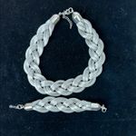 American Vintage Vintage 90s silver tone chunky knotted statement choker necklace bracelet set Photo 0