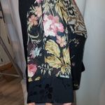Vintage Spencer Alexis Petite Floral Cheetah Open Front Silk Shirt Blouse Top Black Size undefined Photo 3