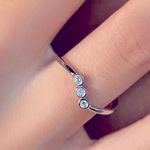 Boutique NEW 14k White Gold Genuine Certified Moissanite‎ Three Stone Ring Sz 6 Photo 1