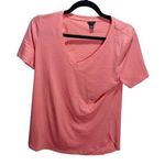 Ann Taylor S Womens Pink Cotton Short Sleeve V-Neck Pullover T-Shirt Photo 0
