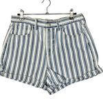 American Eagle AEO Blue Stripe Mom Denim Short 8 Photo 1