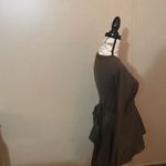 NWT Beautiful olive tunic hi low blouse ties QEW Green Size XS Photo 5