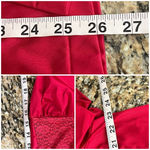 Vanity Fair Vintage Red Lace Pajama Top Women’s L | Button Up Nightgown Blouse Photo 5