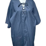 & Other Stories & Other Stories Dress Tunic Short Sleeve Lace-Up Neckline Black Size US 10 Photo 0