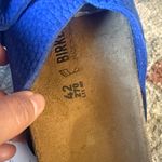 Birkenstock  Royal Blue Textured Slides W 11 M9 Kyoto Nubuck-Suede Leather Photo 6