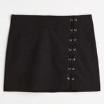 H&M Black lace up mini skirt Photo 0