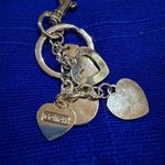 Gold and Teal Heart Keychain. Or purse charm, suitcase too. Photo 2