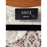 VICI  Bohemian Baby Doll Tunic HighLow Bell sleeve open weave lace S Photo 5
