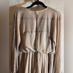 ASOS NWT plus Cream Midi Dress party wedding bridal flowy taupe beaded sheer Photo 6