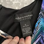 Connected Apparel  Blue Chevron Sleeveless Jumpsuit - Size 8 - Silver Neck Accent Photo 4