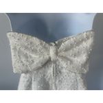 NWT Francesca's Textured White Rhinestone Sequin Bow Dress, Sz M (b31) Size M Photo 4