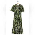 Topshop Animal Print Angel Sleeve Midi Dress 2 Photo 4