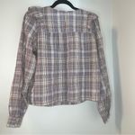 Loft 3 for $30  Women's Lavender Purple Plaid Ruffle Peasant Blouse Photo 3