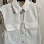 H&M Warm Beige White Sleeveless Shirt Jacket Long / Size Small Photo 1