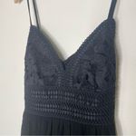 Love Tree  Black Crochet Lace V-neck Maxi Dress Size Large Photo 2