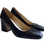 Intentionally Blank Black Faux Croc Women’s Heels Size 38 / US 7.5 Photo 0