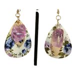 None Silver Purple Amethyst Pierced Earrings, Handmade Amethyst Faux Leather Earrings Photo 1