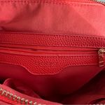 Bebe Fabiola Dome Logo Satchel Crossbody Handbag, Ruby Red Orange Excellent Photo 7