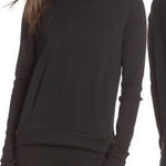 Alo Yoga ALO Womens Clarify Turtleneck Sweatshirt Black Size XS, Small? logo Back Travel Photo 0
