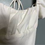 ZARA  Puff Sleeve Open Back White Linen Blend Milkmaid Mini Dress Women’s Size S Photo 8