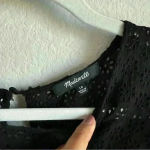 Madewell Women’s Black Eyelet Waterlily Tiered Ruffle Boho Mini Dress Size 10 Photo 6